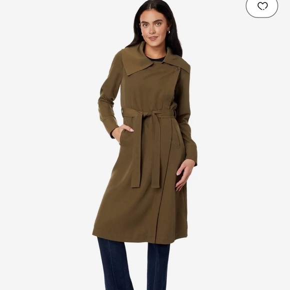 Avex Les Filles Belted Drape Front Trench Small NWT - Picture 7 of 16